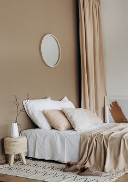 interior bedroom bed slippers relax comfortable apartment