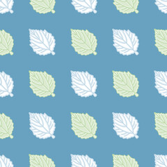 Populus Alba tree leaf repeating pattern. Cartoon White Poplar foliage vector illustration background.