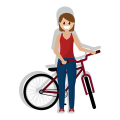 Woman in a bike