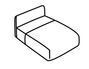 ベッド布団(線画)