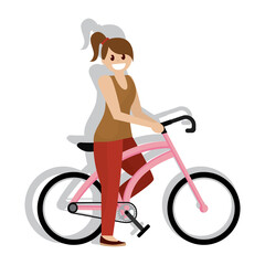 Woman in a bike
