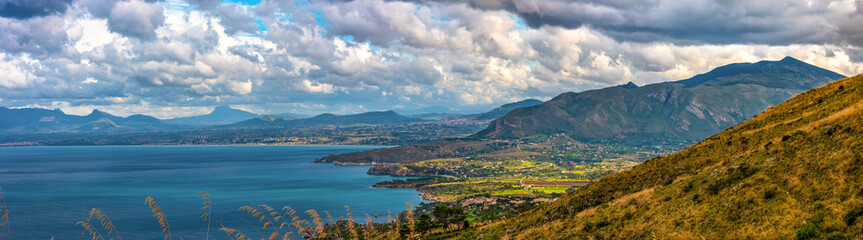 Naklejka premium Zingaro Nature Reserve, near San Vito Lo Capo in the Sicilian region of Trapani, Italy. 