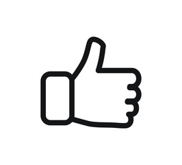 Thumbs up social media like simple icon black and white