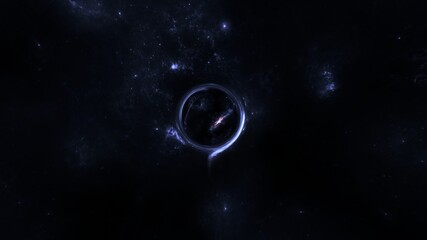 Black hole realistic illustration. 8k resolution space wallpaper.