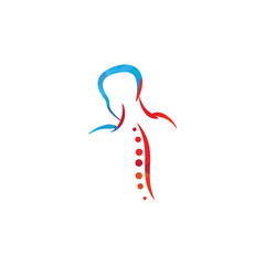 Chiropractic Logo Design Vector illustration. Human backbone Pain Logo. Spine care logo. 