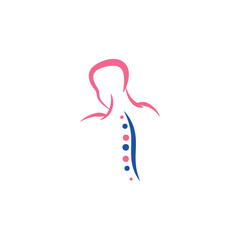 Chiropractic Logo Design Vector illustration. Human backbone Pain Logo. Spine care logo. 