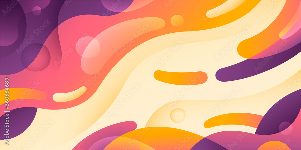 Poster wavy style abstract background made of various shapes in colors. vector illustration.