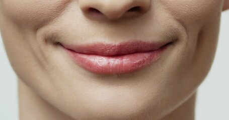 Fototapeta premium Close up of beauty woman lips, nude colors. Sexy lips