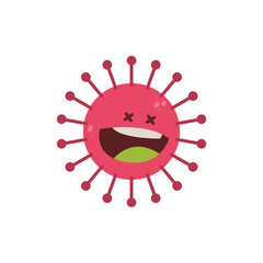 Isolated virus cartoon