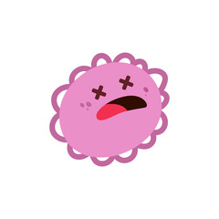 Isolated virus cartoon