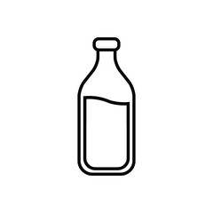 Milk bottle line icon, outline vector sign, linear style pictogram isolated on white. Symbol, logo illustration. 

