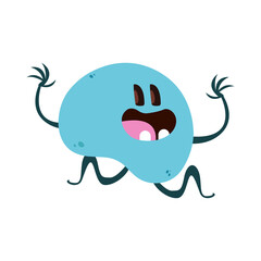 Isolated virus cartoon