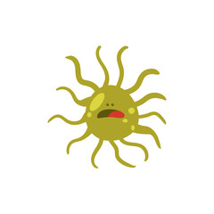 Isolated virus cartoon