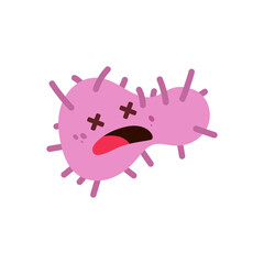 Isolated virus cartoon
