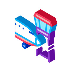 air plane navigation center tower icon vector. isometric air plane navigation center tower sign. color isolated symbol illustration