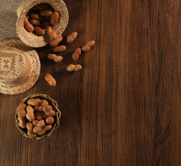 typical hats of the brazilian june party with peanuts