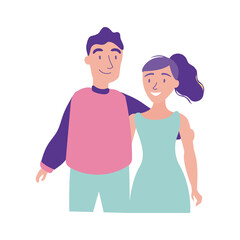 Obraz premium happy friendship day celebration with couple pastel flat style