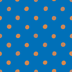 rainbow blue and orange watercolor polka dots cute seamless pattern retro background © ProjectPixels