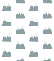 Vector seamless pattern of hand drawn doodle sketch mountains isolated on white background