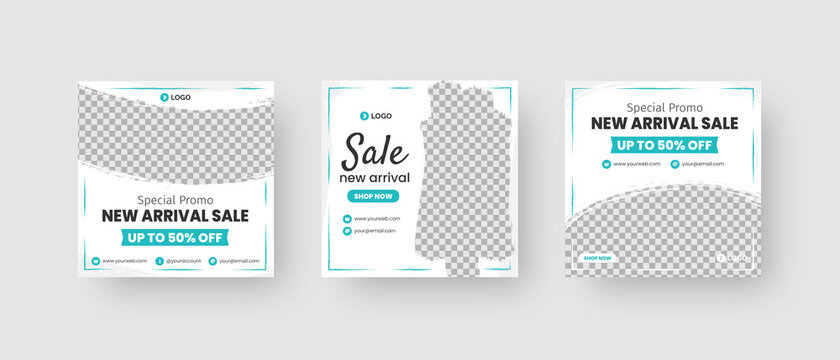 Brush social media post banner template for fashion sale