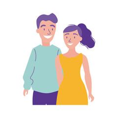 happy friendship day celebration with couple pastel flat style