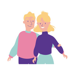 happy friendship day celebration with couple pastel flat style