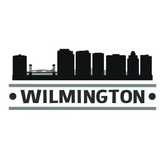 Fototapeta premium Wilmington Delaware City Travel. City Skyline. Silhouette City. Design Vector. Famous Monuments.