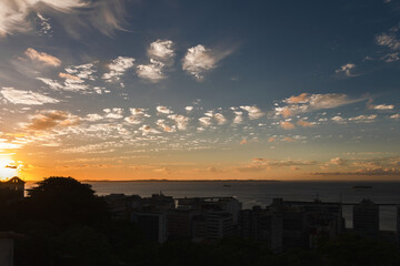 Sea view from a building at dusk in Salvador da Bahia