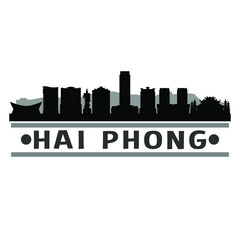 Obraz premium Hai Phong Vietnam Travel. City Skyline. Silhouette City. Design Vector. Famous Monuments.