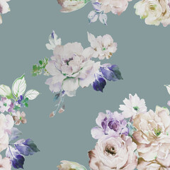 Watercolor flowers illustration