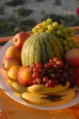 A platter full of delicious fruit