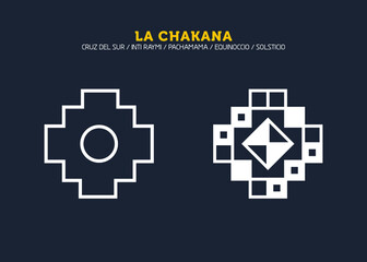 Inca Cross Chakana, Inti Raymi Ecuador, Peru emblematic symbol of an ancestral and cultural celebration of the Andean peoples for the winter solstice. Ethnic folk image. Tribe motif. Tribal. Pachamama