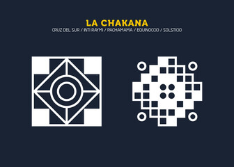 Inca Cross Chakana, Inti Raymi Ecuador, Peru emblematic symbol of an ancestral and cultural celebration of the Andean peoples for the winter solstice. Ethnic folk image. Tribe motif. Tribal. Pachamama