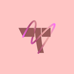 abstract letter t style logo with gradient line combination. great for t-shirt, merchandise, marketable, etc.