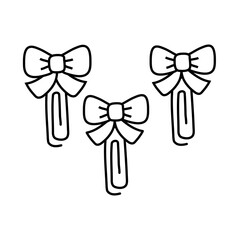 paper clips with bowties decoratives line style