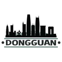 Fototapeta premium Dongguan China. City Skyline. Silhouette City. Design Vector. Famous Monuments.