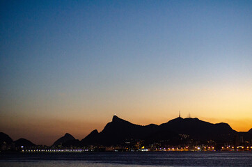 sunset over the sea of Rio de Janeiro