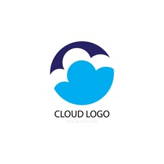 blue cloud illustration logo vector
