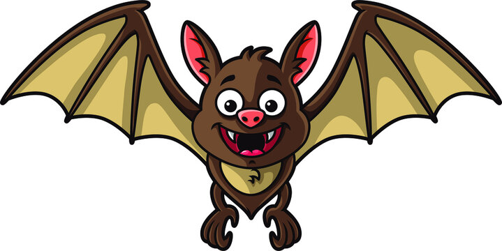 Vector Cartoon Cute Brown Bat