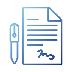 paper document with pen gradient style icon
