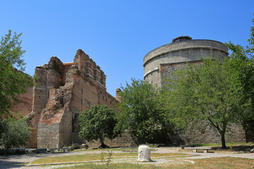 Pergamon, Turkey. The structure called the Red Courtyard or the Basilica was built by the Roman Emperor Hadrian to commemorate the Egyptian gods Serapis, Isis and Harpocrates in the 2nd century AD.