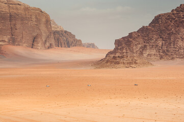 Scenic desert landscape in Wadi Rum, Jordan
