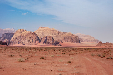 Fototapeta premium Scenic desert landscape in Wadi Rum, Jordan