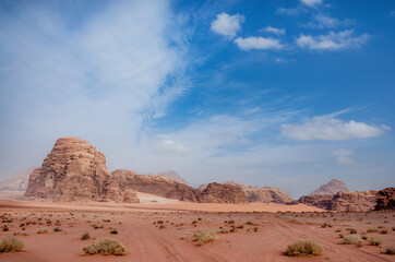 Scenic desert landscape in Wadi Rum, Jordan