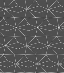 Continuous Geometric Vector Web Print Pattern. Seamless White Graphic Hex Decor Texture. Repetitive Elegant Geo Decoration 