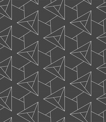 Seamless Ornament Graphic Triangle Lattice Pattern. Continuous Line Vector Poly Swatch Texture. Repetitive Tileable Hexagon Array 