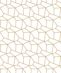 Seamless Ornate Graphic Hexagon Print Texture. Repeat Wave Vector Triangle Design Pattern. Repetitive Geometric Cell Grid 