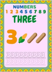 Fototapeta na wymiar Preschool and toddler math with toast and corn design