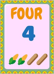 Preschool and toddler math with toast and corn design