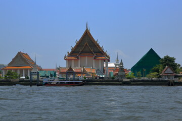Wat Pho Buddhist Temple. Bangkok, Thailand. Every detail in the temple area, decorated with...